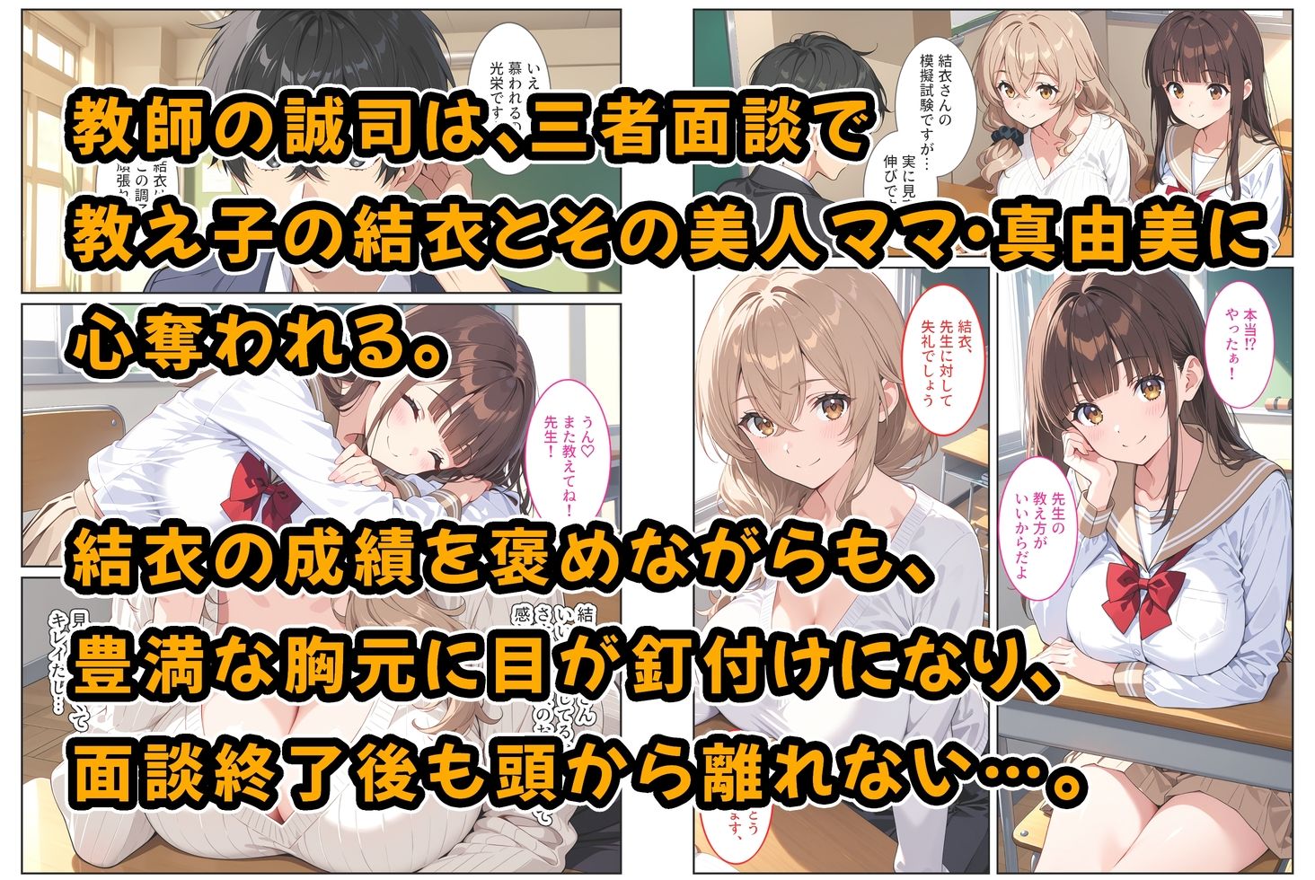 デリヘル呼んだら教え子のママが来たので孕ませました〜娘も一緒に種付けて腹ボテ家族に〜 1枚目