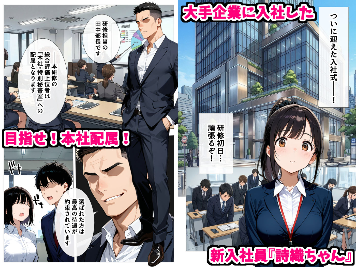セックスはビジネスマナー！？新入社員を生ハメ中出し研修〜オフィスではセックスが新しい挨拶と評価基準になりました〜 2枚目