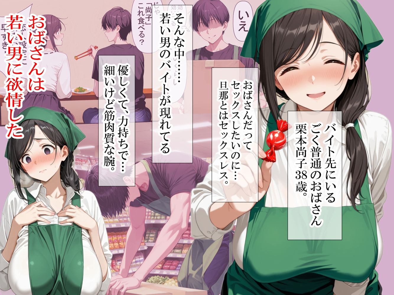 バイト先の清楚なおばさん（38歳） おばさんだってセックスしたいッ！ 硬いチンポで子宮を付いてッ 1枚目