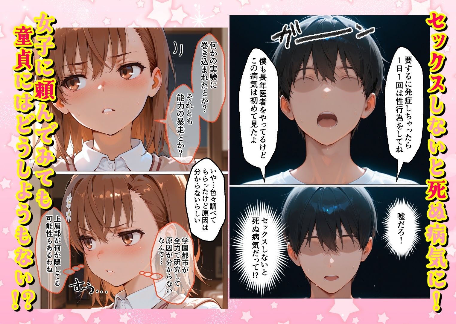 ヌプヌプしないと〇ぬ病気になりハメまくり救済（はーと）ハーレム性活 僕の部屋がヤリ部屋化…！？ 能力者編 1枚目