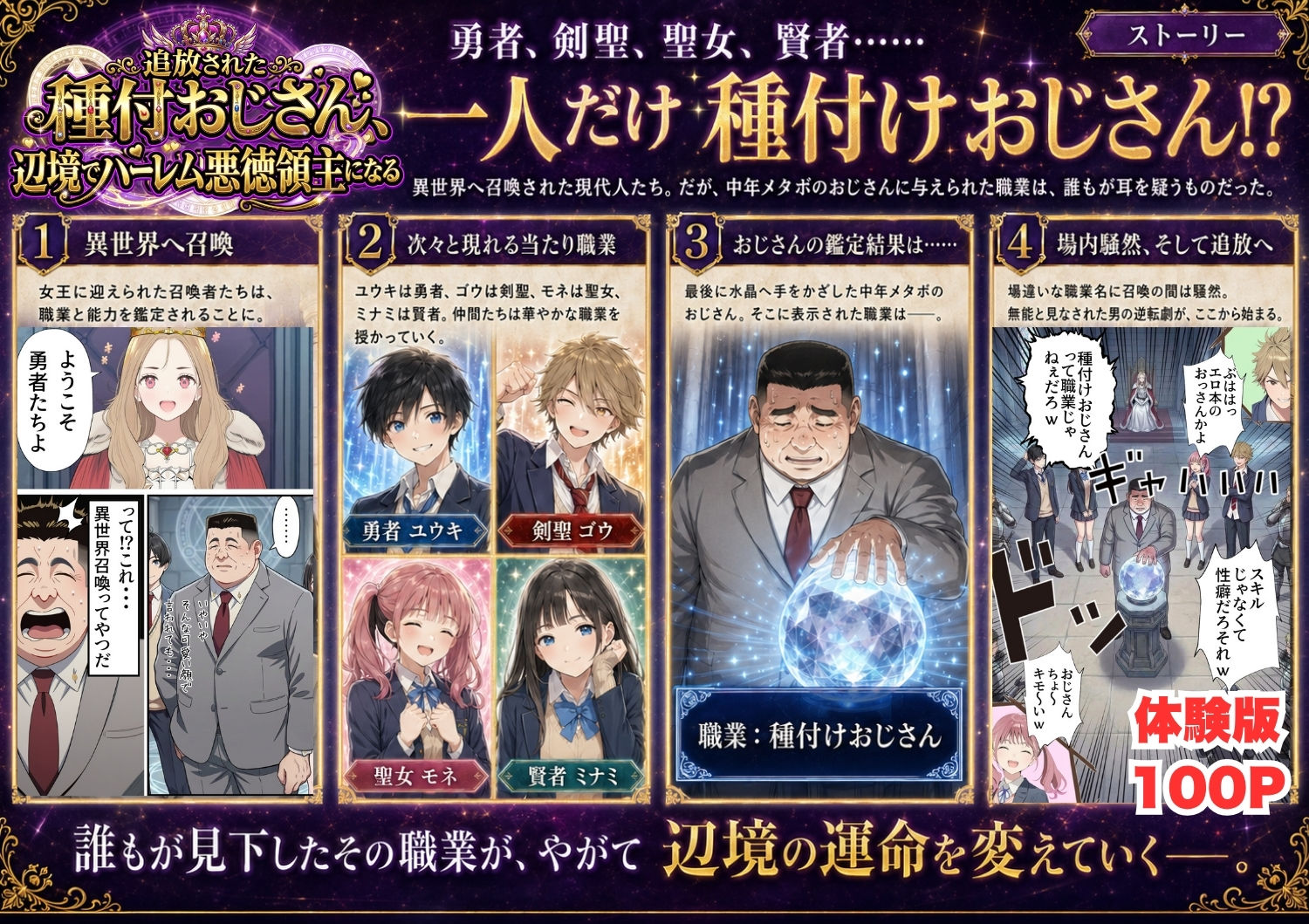 【異世界召喚】追放された種付けおじさん、辺境でハーレム悪徳領主になる 1枚目