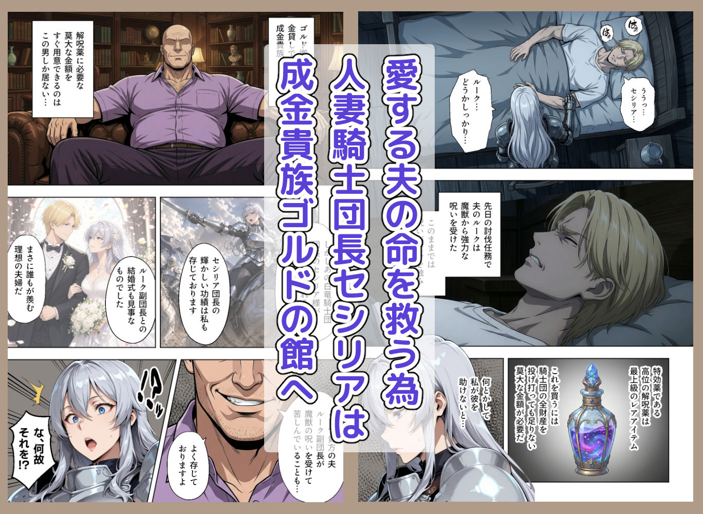 絶対服従契約〜気高き人妻騎士団長が成金おっさん貴族に性教育されてメス堕ちする話 1枚目