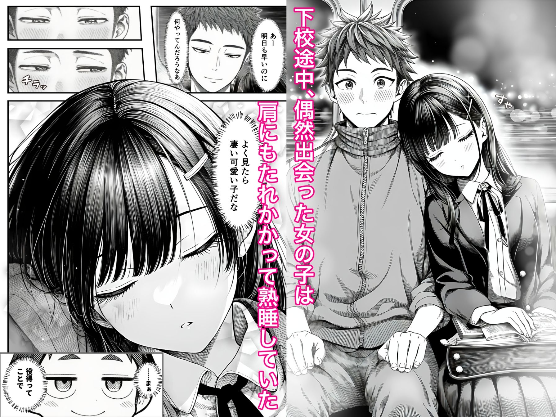 電車で何度も肩にもたれかかってくる女の子と、子作りセックスしてしまった 1枚目
