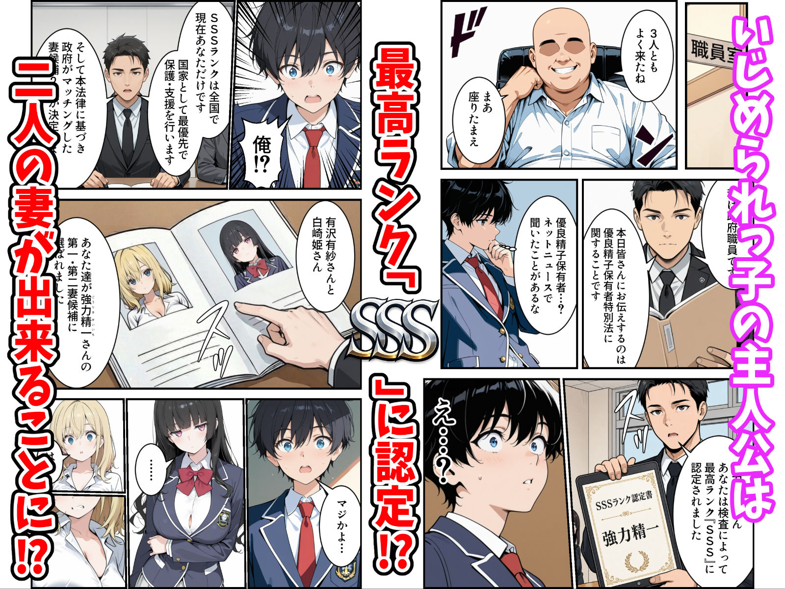 陰キャの俺がSSSランク優良精子保有者に選ばれたのでハーレム王になる話 〜いじめられっ子逆転劇〜 2枚目
