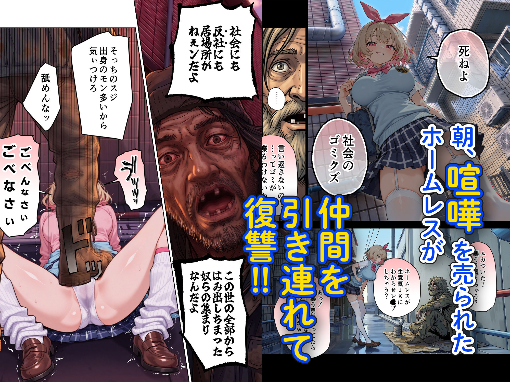 キモおじ⇔JK入れ替わり【4】ホームレス輪●地獄 4枚目