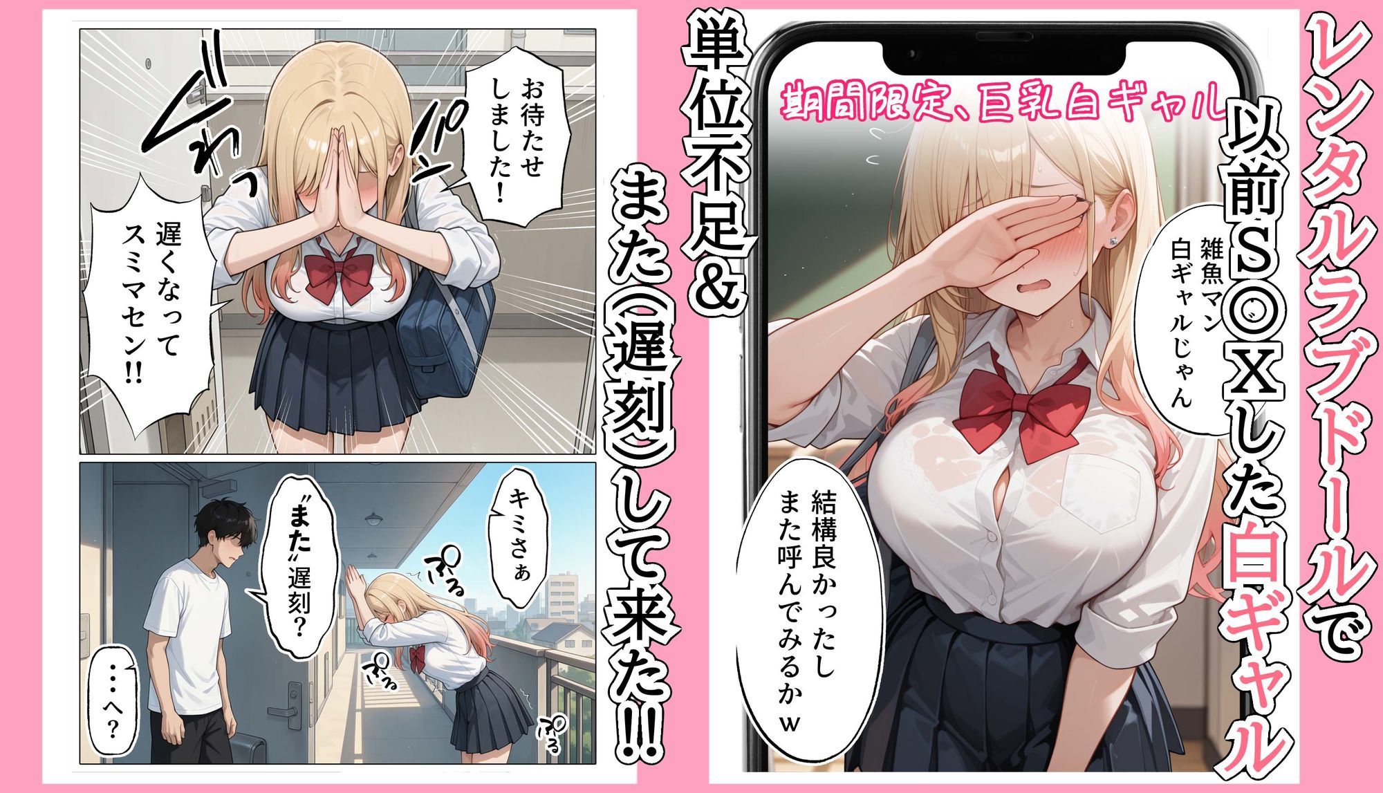 【続編:白ギャルJK2】ラブドール頼んだら、白ギャルJKが来た 1枚目