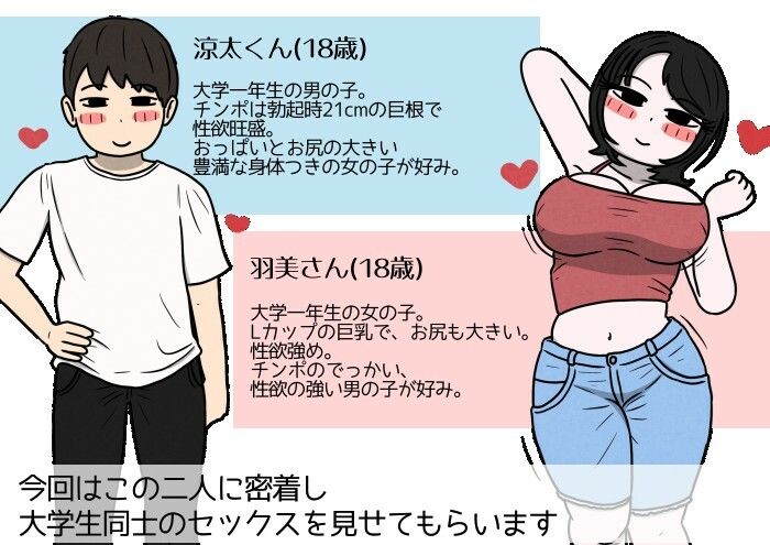 学生カップルのセックスと妊娠 - 気持ちよすぎて赤ちゃんができちゃった涼太くん（18歳）と羽美さん（18歳） 1枚目