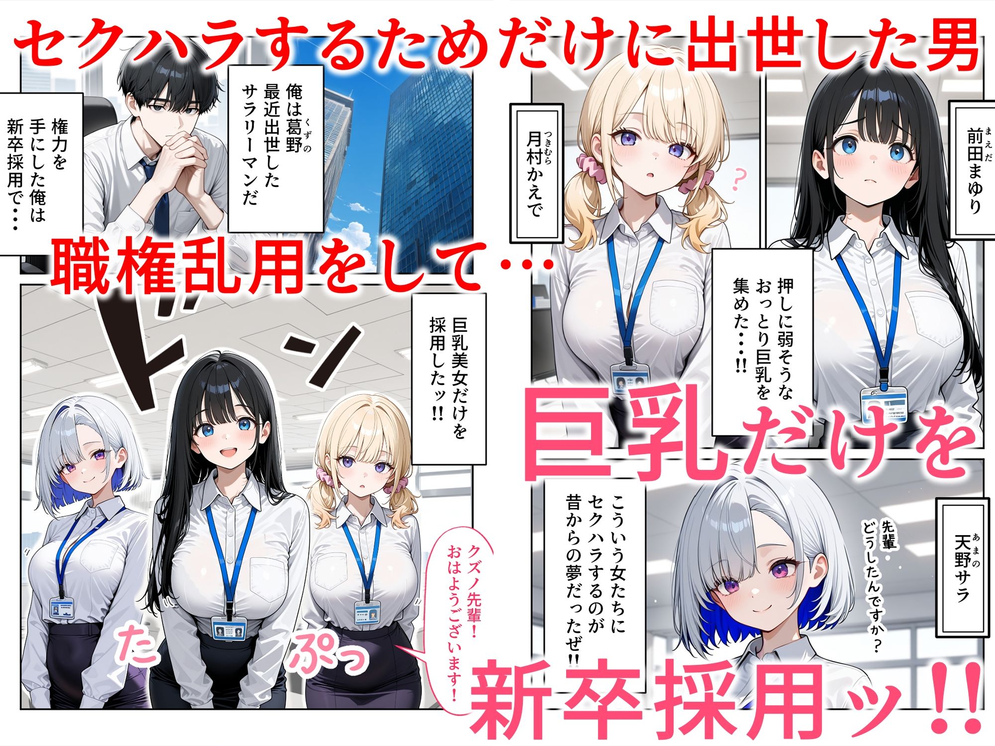 昼休みに抜いてくれる新卒OLちゃん!巨乳だけ採用してセクハラ祭り! 1枚目