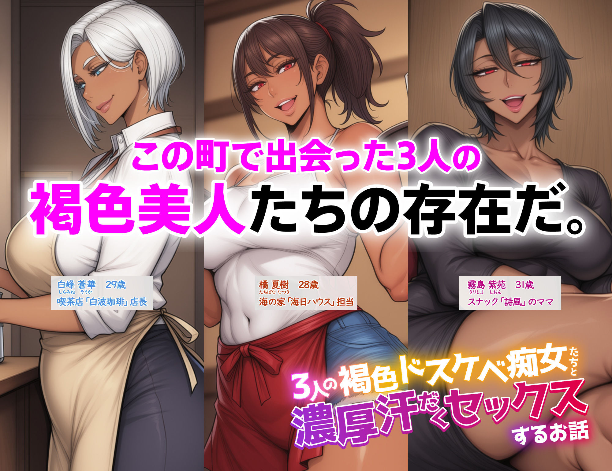 3人の褐色ドスケベ痴女たちと濃厚汗だくセックスするお話 2枚目