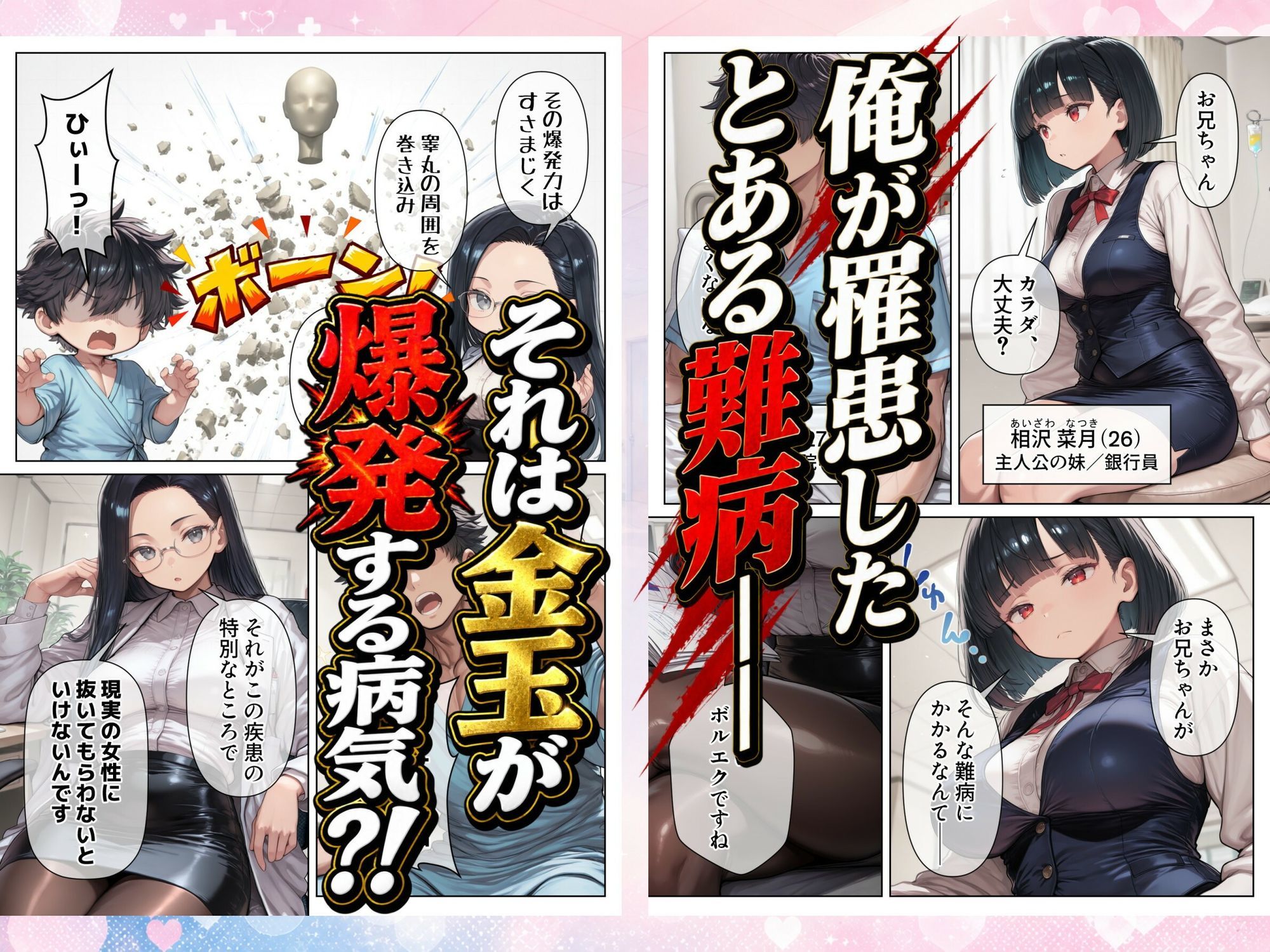 シコシコしてもらわないと金玉が爆発する病気 〜美人ナースたちによる濃厚搾精治療〜 1枚目